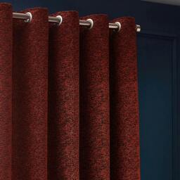 Rackhams New Galaxy Chenille Eyelet Curtains - Copper - 117cm x 137cm - Copper - 100% Polyester - thumbnail 3