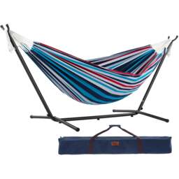 Rackhams Double Cotton Hammock with Stand (280cm) - Denim