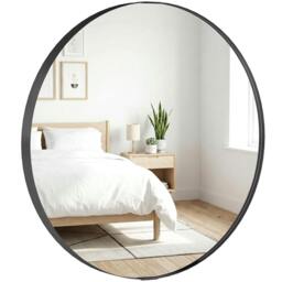 Rackhams Wall Mirror 61 cm, Wall Mounted Bathroom Mirror - Black - thumbnail 2