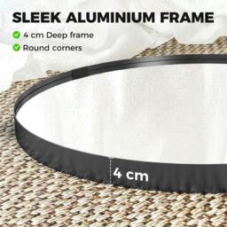Rackhams Wall Mirror 61 cm, Wall Mounted Bathroom Mirror - Black - thumbnail 4