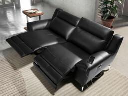 Rackhams Black leather relax sofa 6193/6194 - 192 x 93 x 92 - 2 - thumbnail 6