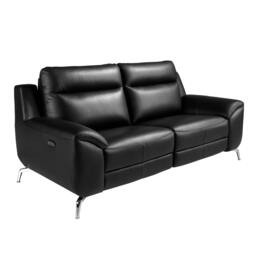 Rackhams Black leather relax sofa 6193/6194 - 192 x 93 x 92 - 2