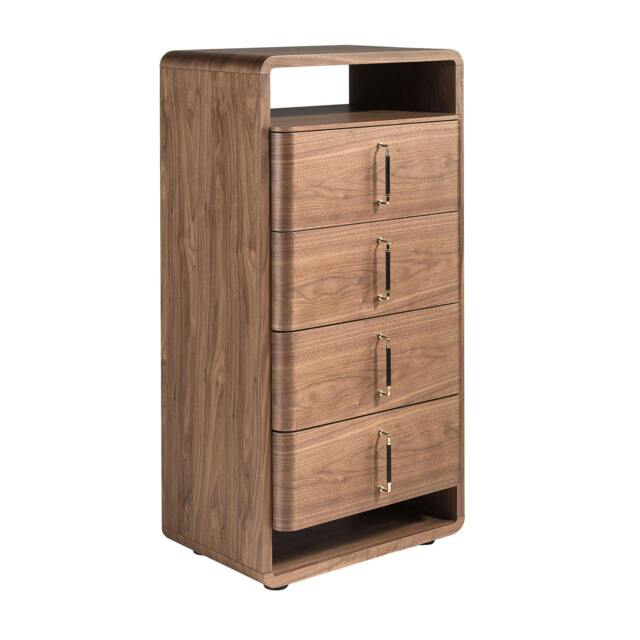 Rackhams Walnut and Black Pvc Chest of Drawers 7227 - image 1
