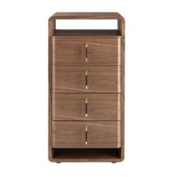Rackhams Walnut and Black Pvc Chest of Drawers 7227 - thumbnail 2