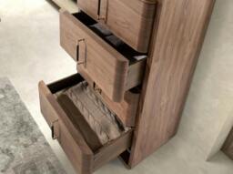 Rackhams Walnut and Black Pvc Chest of Drawers 7227 - thumbnail 5