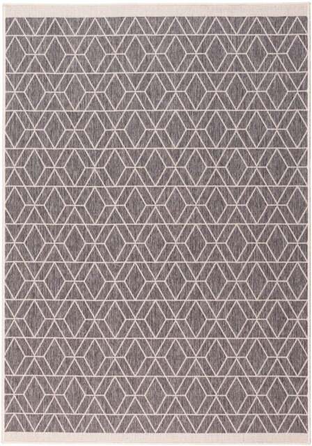 Rackhams Duo Weave Outdoor Grey & Cream Rug Diamond - 120X170 cm - image 1