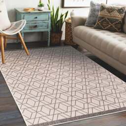 Rackhams Duo Weave Outdoor Grey & Cream Rug Diamond - 120X170 cm - thumbnail 3