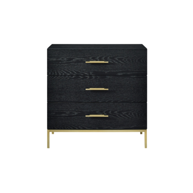 Rackhams Tulip 3 Drawer Chest - Wenge (Black Stained Oak) - Wenge (Black Stained Oak) - image 1