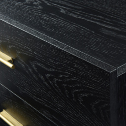Rackhams Tulip 3 Drawer Chest - Wenge (Black Stained Oak) - Wenge (Black Stained Oak) - thumbnail 4