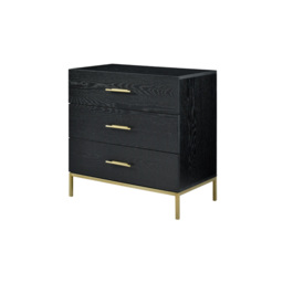 Rackhams Tulip 3 Drawer Chest - Wenge (Black Stained Oak) - Wenge (Black Stained Oak) - thumbnail 5