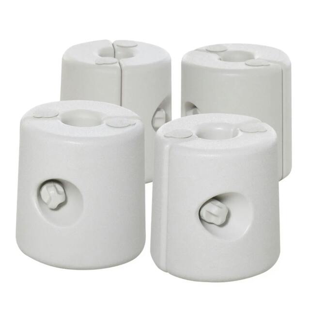 Rackhams 4 Pack 36 kg Gazebo Weights, Canopy Tent Weights with Rapid Clip, Gazebo Leg Weights Fill with Sand or Water, White - image 1
