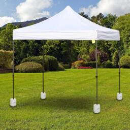 Rackhams 4 Pack 36 kg Gazebo Weights, Canopy Tent Weights with Rapid Clip, Gazebo Leg Weights Fill with Sand or Water, White - thumbnail 2
