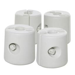 Rackhams 4 Pack 36 kg Gazebo Weights, Canopy Tent Weights with Rapid Clip, Gazebo Leg Weights Fill with Sand or Water, White - thumbnail 1