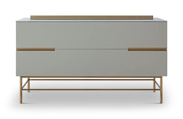 Rackhams Alberto Wide Chests Of Drawers - Grey - Brushed Brass - 2 - image 1