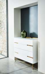 Rackhams Alberto Wide Chests Of Drawers - Grey - Brushed Brass - 2 - thumbnail 2