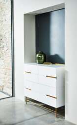 Rackhams Alberto Wide Chests Of Drawers - Grey - Brushed Brass - 2 - thumbnail 5