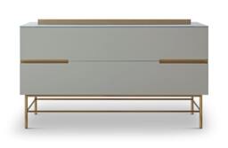 Rackhams Alberto Wide Chests Of Drawers - Grey - Brushed Brass - 2