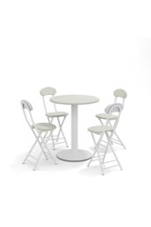 Rackhams White Round Coffee Table with Metal Base - 59cm x 74cm - White - thumbnail 3