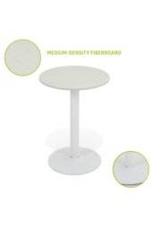 Rackhams White Round Coffee Table with Metal Base - 59cm x 74cm - White - thumbnail 5