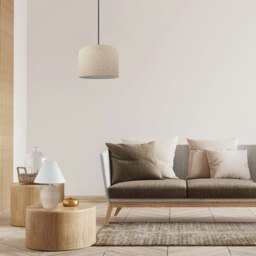 "Rackhams Contemporary and Stylish Natural Linen 10"" Lamp Shade in Oatmeal - 30cm Diameter" - thumbnail 5