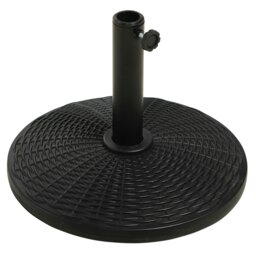 Rackhams 25 kg Round Cement Parasol Base, Umbrella Stand Holder with Rattan Style Pattern for 38, 48 mm Poles for Outdoor, Garden, Antique Bronze - thumbnail 6