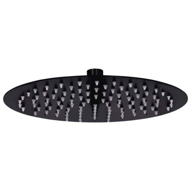 Rackhams Rain Shower Head Stainless Steel 25 cm Round Black - Stainless steel, silicone