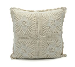 Rackhams Floral Crochet Detail Cushion - 45cm x 45cm - Kimberley - thumbnail 3