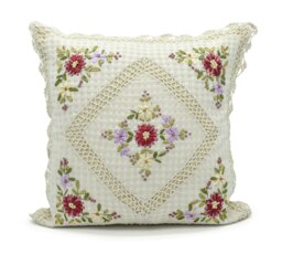 Rackhams Floral Crochet Detail Cushion - 45cm x 45cm - Kimberley - thumbnail 6