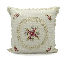 Rackhams Floral Crochet Detail Cushion - 45cm x 45cm - Kimberley - thumbnail 4