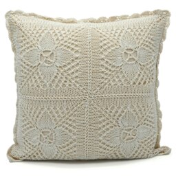 Rackhams Floral Crochet Detail Cushion - 45cm x 45cm - Kimberley - thumbnail 2