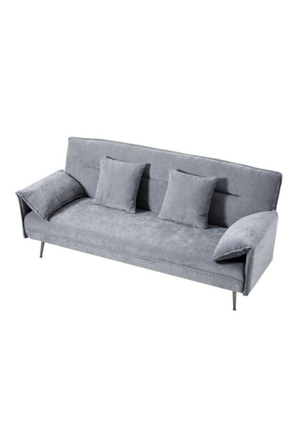 Rackhams 3-Seater Contemporary Convertible Sofa Bed with 2 Pillows - Grey - image 1