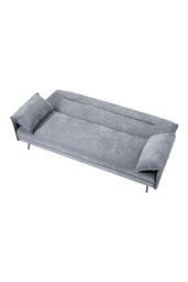 Rackhams 3-Seater Contemporary Convertible Sofa Bed with 2 Pillows - Grey - thumbnail 3
