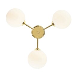 Rackhams Contemporary Chic Polished Gold Ceiling Light with Opal White Globe Glass Shades - thumbnail 5