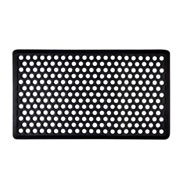 Rackhams Honeycomb Doormat - Black - One Size - Black - 100% Rubber