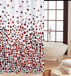 Rackhams Polyester fabric Shower Mould and Mildew Resistant Curtain 180 x 180 cm (71 x 71 Inch) Mosaic tiles Patterned (choose colour from drop down menu) - Grey Mosaic - 2 - thumbnail 5