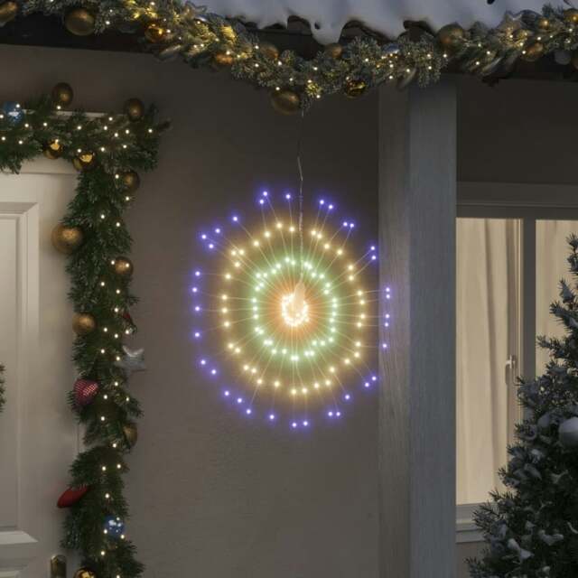 Rackhams Christmas Starburst Lights 140 LEDs 2 pcs Multicolour 17 cm
