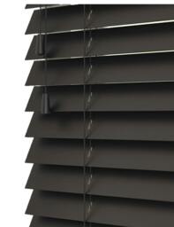 Rackhams Ink Black Wooden Venetian Blinds With Strings (130cm drop) - 225cm - thumbnail 1