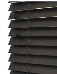 Rackhams Ink Black Wooden Venetian Blinds With Strings (130cm drop) - 225cm - thumbnail 2