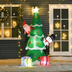 Rackhams 7ft Christmas Inflatable Tree LED Lighted Indoor Outdoor Decoration
