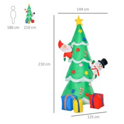 Rackhams 7ft Christmas Inflatable Tree LED Lighted Indoor Outdoor Decoration - thumbnail 6