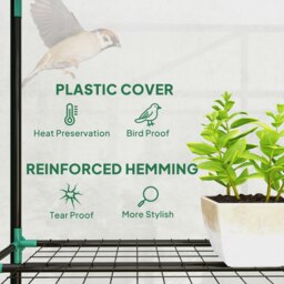 Rackhams 3 Tier Lean-to Mini Greenhouse with Plastic Cover, Clear - thumbnail 3