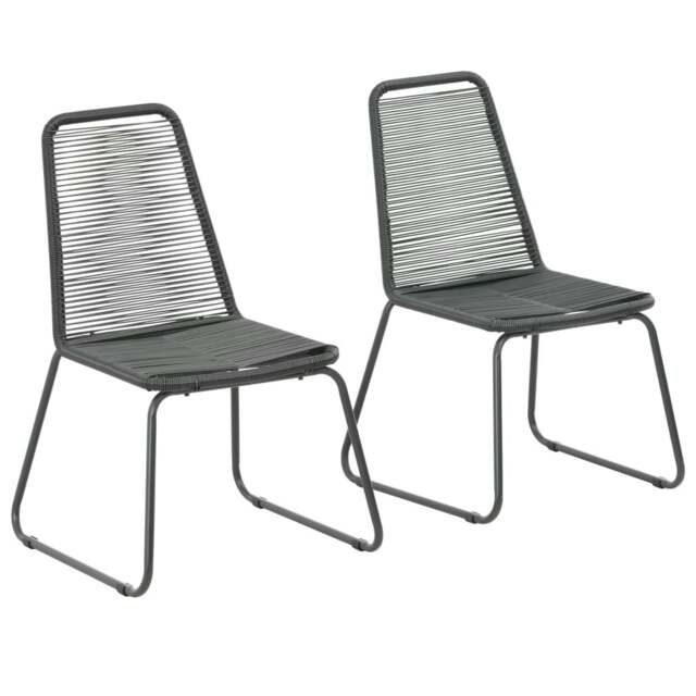 Rackhams Outdoor Chairs 2 pcs Poly Rattan Black