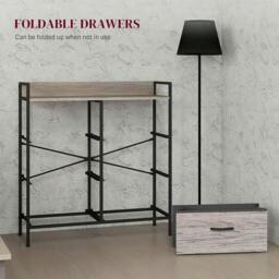 Rackhams Rustic Chest of Six Fabric Drawers - Grey Wood Effect - thumbnail 4