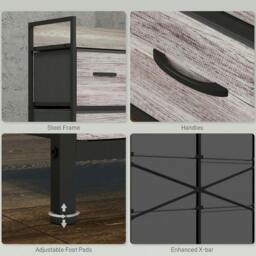Rackhams Rustic Chest of Six Fabric Drawers - Grey Wood Effect - thumbnail 5