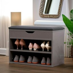Rackhams Shoe Storage Bench 60CM Grey - thumbnail 2