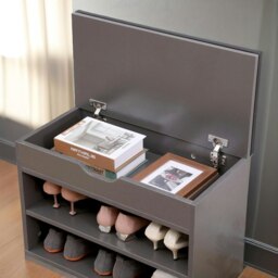 Rackhams Shoe Storage Bench 60CM Grey - thumbnail 6