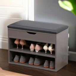 Rackhams Shoe Storage Bench 60CM Grey - thumbnail 4