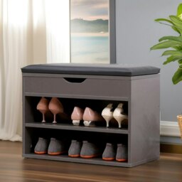 Rackhams Shoe Storage Bench 60CM Grey - thumbnail 3