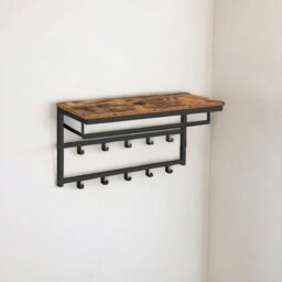 Rackhams Wall-Mounted, Coat Hook with 10 Hooks and Shelf - thumbnail 5