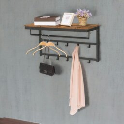 Rackhams Wall-Mounted, Coat Hook with 10 Hooks and Shelf - thumbnail 6
